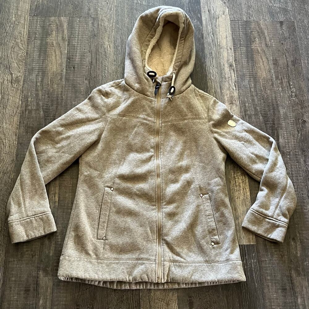 1 Madison Expedition Women's M Oatmeal Hooded Jacket Faux Fur Lined